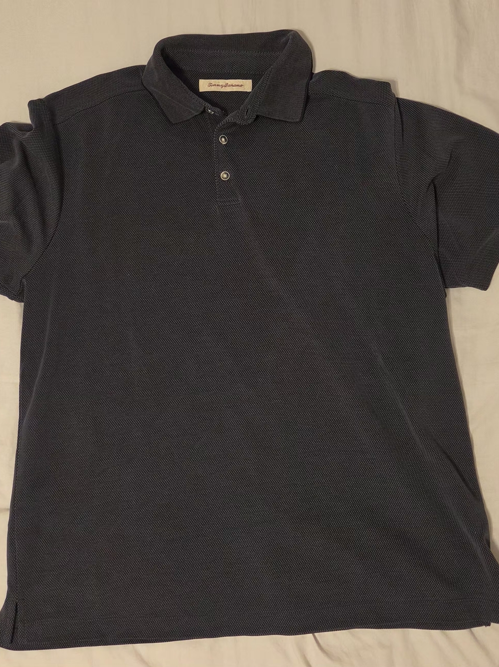Tommy Bahama Mens XL Dark Gray Bkack Pique Polo